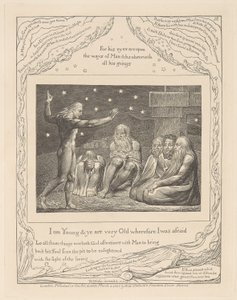 Book of Job, Plate 12, The Wrath of Elihu by William Blake