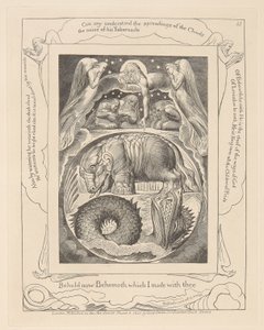 Book of Job, Plate 15, Behemoth and Leviathan