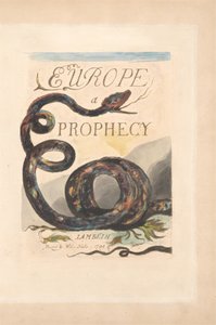 Europe. A Prophecy, Plate 2, Title Page by William Blake