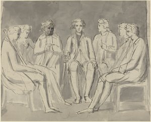 Group of Men Seated in a Circle by William Blake