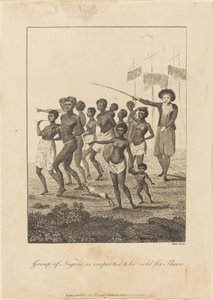 Group of black people, as imported to be sold for Slaves