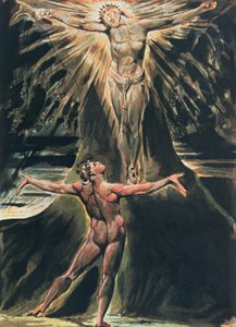 Jerusalem The Emanation of the Giant Albion; plate 76 Albion before Christ crucified on the Tree of Knowledge and Good and Evil by William Blake