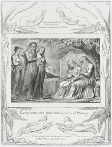 Job and His Wife Receiving Alms by William Blake