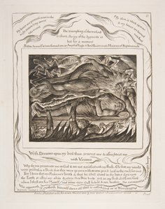 Jobs Evil Dreams, from Illustrations of the Book of Job, 1825-26 by William Blake