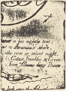 Restrike from fragment of cancelled plate for A Prophecy by William Blake