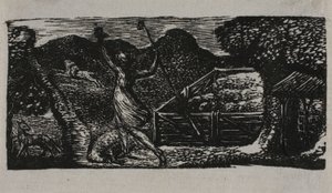 Shepherd Chases Away Wolf, from The Pastorals of Virgil by William Blake