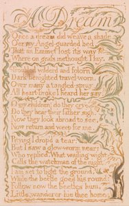 Songs of Innocence, Plate 4, A Dream (Bentley 26) by William Blake