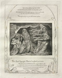The Book of Job: Pl. 10, The Just Upright Man is laughed to scorn by William Blake