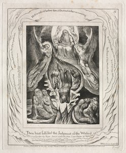 The Book of Job: Pl. 16, Thou Hast Fulfilled the Judgment of the Wicked by William Blake