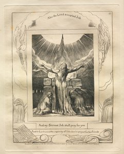 The Book of Job: Pl. 18, And my Servant Job shall pray for you by William Blake