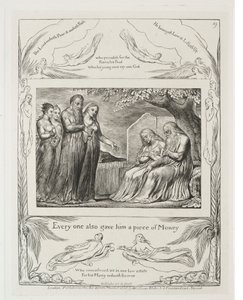 The Book of Job: Pl. 19, Every one also gave him a piece of money, 1825 by William Blake