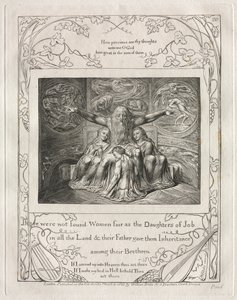The Book of Job: Pl. 20, There were not found Women fair as the Daughters of Job in all the Land by William Blake