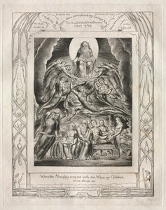 The Book of Job: Pl. 2, When the Almighty was yet with me, When my Children... by William Blake