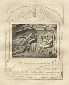 The Book of Job: Pl. 4, And I only am escaped alone to tell thee