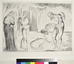 The Circle of Thieves: Buoso Donati Attacked by the Serpent, Inferno, Canto XXV, illustration to the 