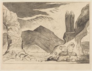 The Circle of the Falsifiers: Dante and Virgil Covering their Noses by William Blake
