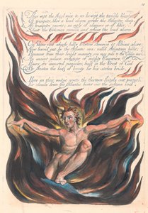 Thus wept the Angel voice & as he wept the terrible blasts... (Plate 12) by William Blake