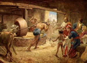 Samson Grinding in Prison at Gaza by William Brassey Hole