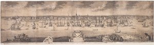 A South Prospect of Ye Flourishing City of New York in the Province of New York in America, engraved by John Harris, 1717-18