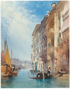 A Gondola on the Grand Canal, Venice by William Callow