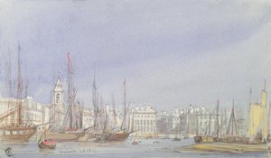 Marseilles, Shipping in the Inner Harbour, 28th July 1836 by William Callow
