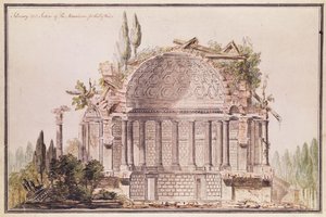 Architectural drawing for mausoleum for Frederick, Prince of Wales by William Chambers