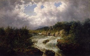 The Falls of Tamahaka, Cherokee County, North Carolina, c.1860-70 by William Charles Anthony Frerichs