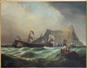 Neptune, Towing the Victory into Gibraltar Harbour after the Battle of Trafalgar by Clarkson Frederick Stanfield