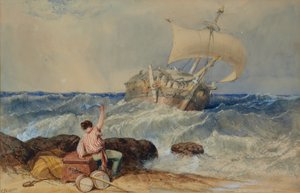Ship in Stormy Sea
