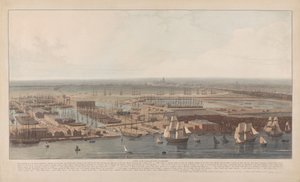 A View of the Commercial Docks at Rotherhithe by William Daniell