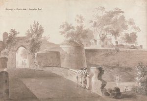 Bridge and Patna Gate and Monghyr Fort by William Daniell