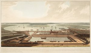 East India Docks by William Daniell
