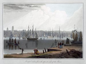 Liverpool, taken from the opposite side of the River, 1815 by William Daniell