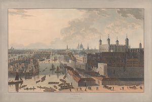 Plate II: London, the Pool and the Tower (from William Daniell