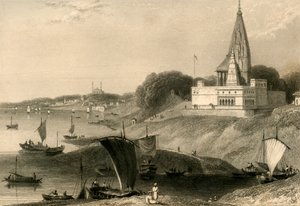 The Bernar Pagoda, Benares by William Daniell