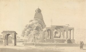 The Great Bull and Pagoda at Tanjore by William Daniell