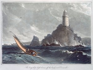 The Longships Lighthouse off the Lands End, Cornwall by William Daniell