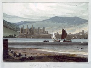View of Conway Castle, Caernarvonshire, Wales by William Daniell