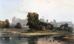 Windsor Castle from the River Thames at Eton by William Daniell