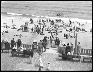Beachgoers and bathers, Deal, New Jersey, July 1916 by William Davis Hassler