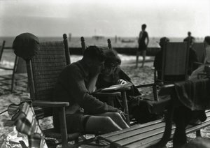 Couple Reading on Beach, Coney Island, c.1910-21