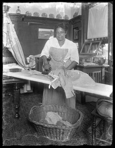 Emma Ironing in the Hassler Apartment at 150 Vermilyea Avenue, New York City, July 3, 1913 by William Davis Hassler
