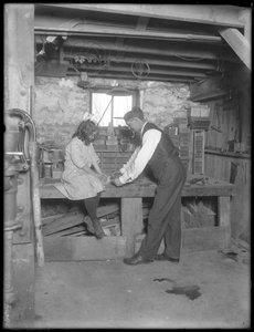 Frank P. Hassler and Mary Hassler in the Basement, Glen Ellyn by William Davis Hassler