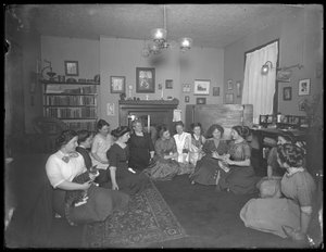 Harriet E. Hassler with a group of young women, 206 W. 13th Street, New York by William Davis Hassler