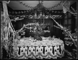 Interior of the residence of Mr. and Mrs. William Mill Butler, decorated for Christmas, January 4, 1917