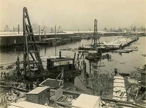 Unidentified industrial waterfront site by William Davis Hassler