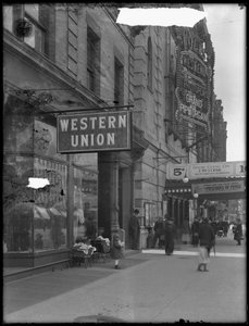 Western Union office sign at W. 125th Street and St. Nicholas Avenue, New York City, April 28, 1916 by William Davis Hassler