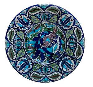 Bear and Hare Plate by William de Morgan