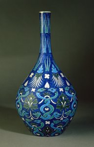 Bottle Vase, manufactured by William de Morgan & Co., decorated by James or John Hersey, Sand