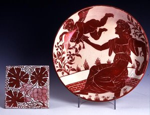 Tile and Dish by William de Morgan